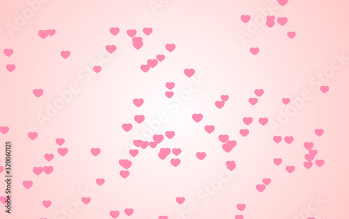 Valentine day pink hearts on pink background.