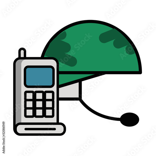 communicator radio military force with helmet