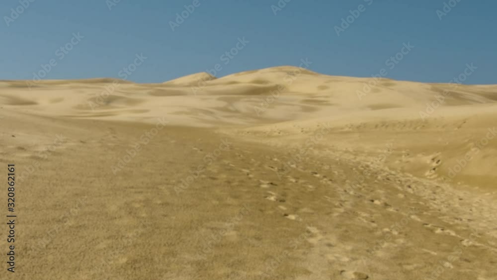 Footprints in the natural forming sand dunes at Anna Bay, New South Wales, Australia Footprints in the natural forming sand dunes at Anna Bay, New South Wales, Australia