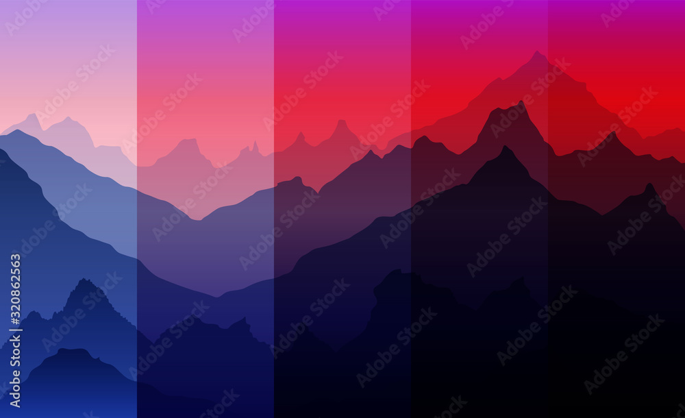 sunrice mountains eps 10 illustration background View - vector