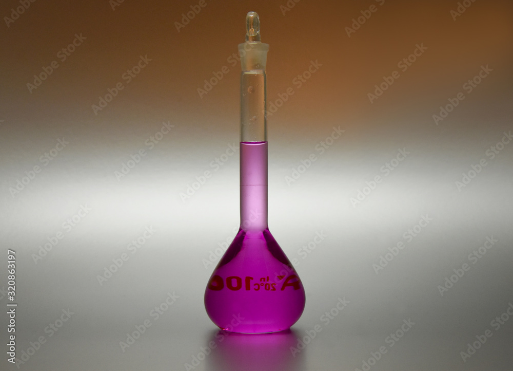 Diffusion of Potassium Permanganate in water stock images. Chemical