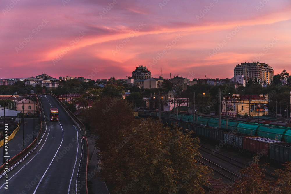 закат в городе одесса,  sunset in Odessa