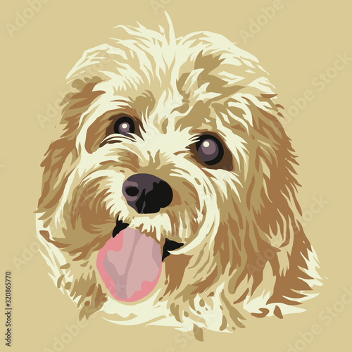 Poodle Doodle Labrador Dog Flat Design Illustration