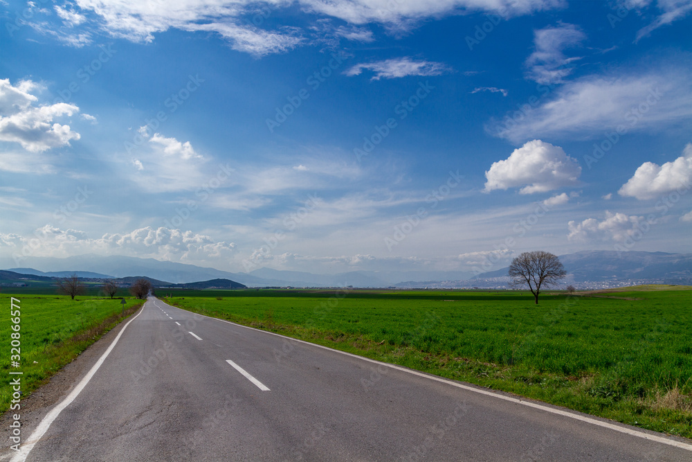 Fototapeta premium road and blue sky