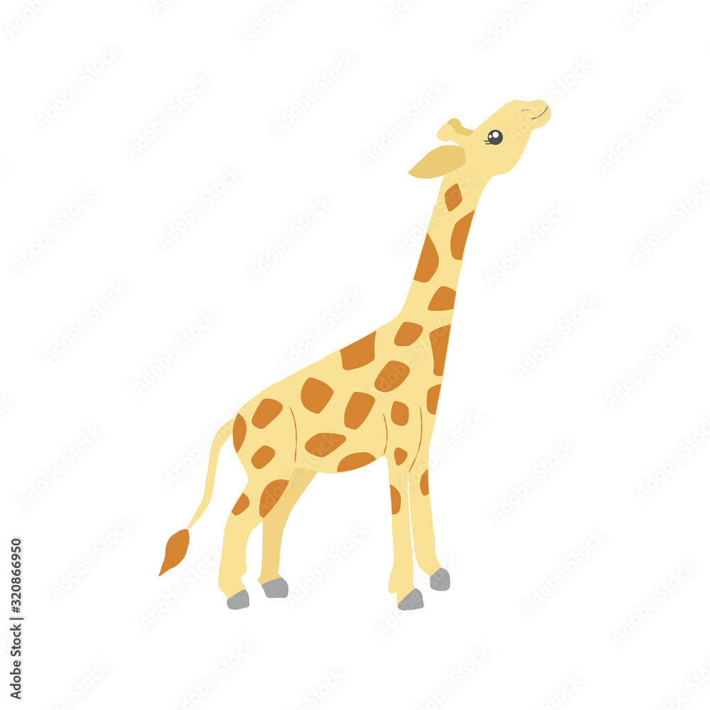Naklejka premium Vector illustration of a cute giraffe.