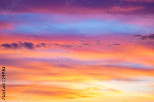 Fototapeta Naklejka Na Ścianę i Meble -  Red and yellow clouds in the sunset sky