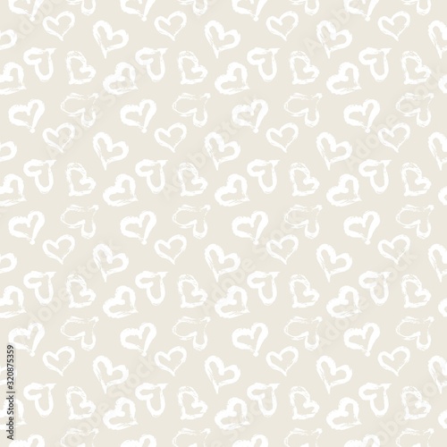 Seamless heart pattern. Hand painted ink brush © str33tcat
