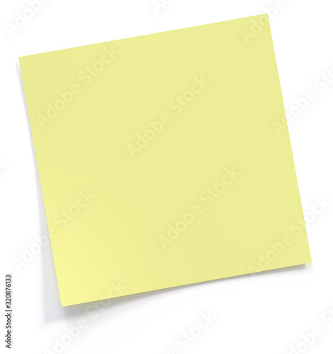 Yellow post it note 3d rendering photo