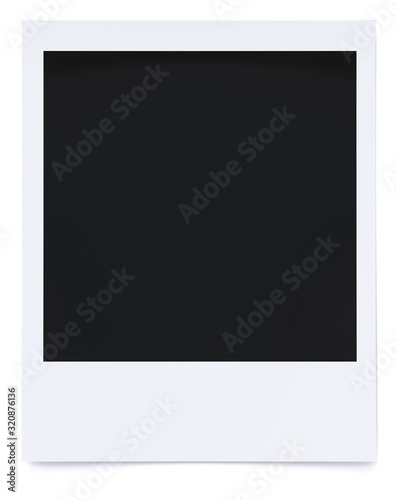 Blank photo frame isolated on white background 3d rendering