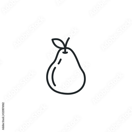 pear icon template color editable. pear fruit symbol vector sign isolated on white background illustration for graphic and web design.