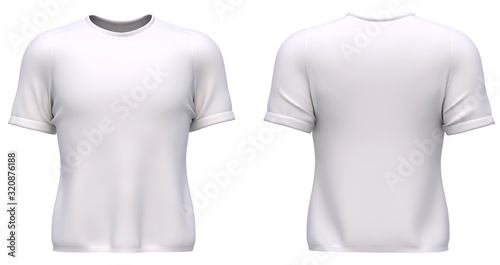 Blank tshirt on white background 3d rendering