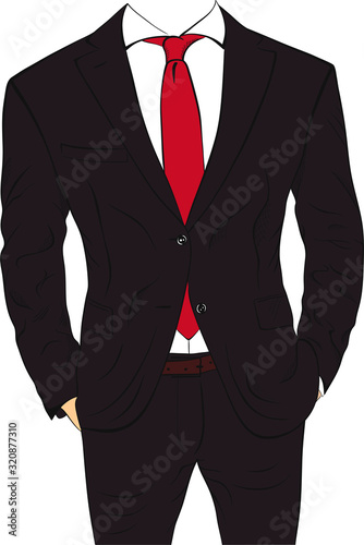 Business suit without head vector illustration.