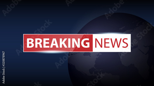 Breaking news background, TV channel news screensaver, vector illustration