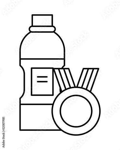 bottle water sport with medal championship