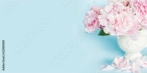 Fototapeta Naklejka Na Ścianę i Meble -  Beautiful pink peony flowers. Spring bckground