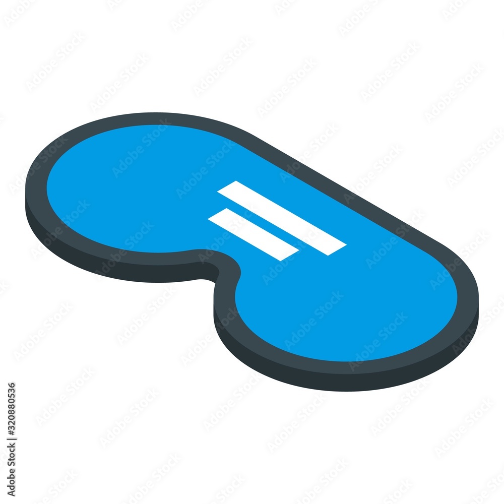 Blue sleeping mask icon. Isometric of blue sleeping mask vector icon for web design isolated on white background Blue sleeping mask icon. Isometric of blue sleeping mask vector icon for web design isolated on white background