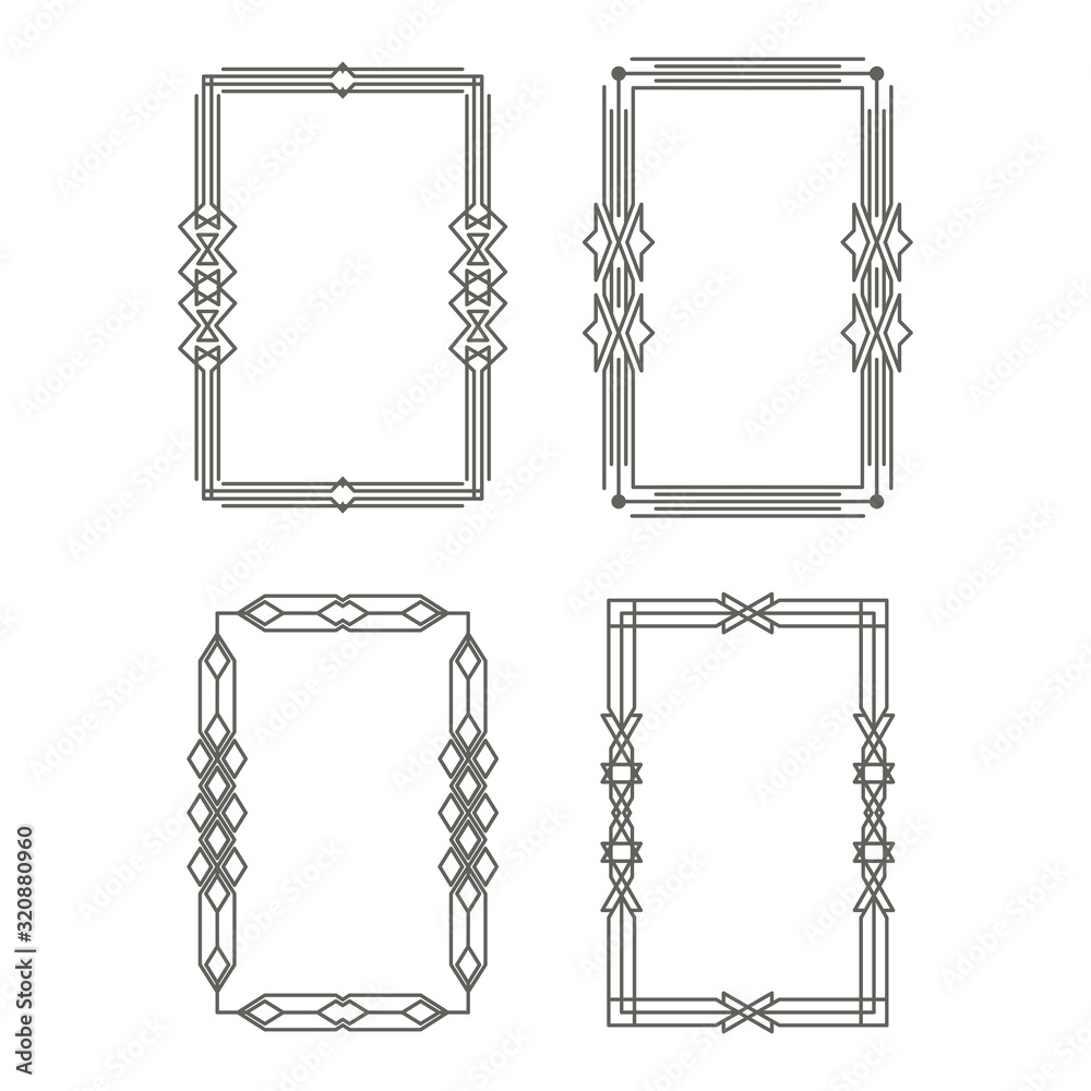 Art Deco vintage frames. The borders. Vector graphics