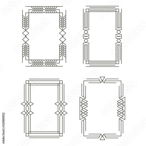 Art Deco vintage frames. The borders. Vector graphics