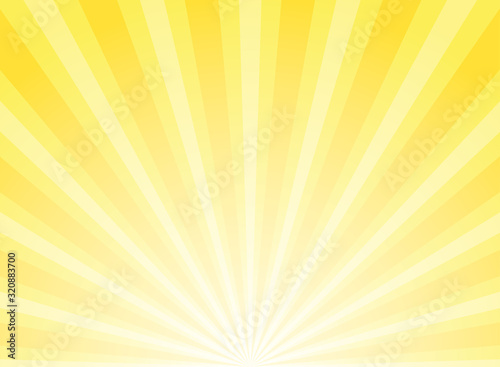 Sunlight rays horizontal background. Yellow color burst horizontal background.