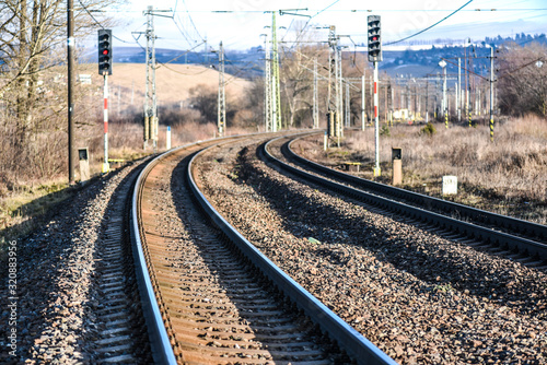 Railway crossing, Train comming, Railway track