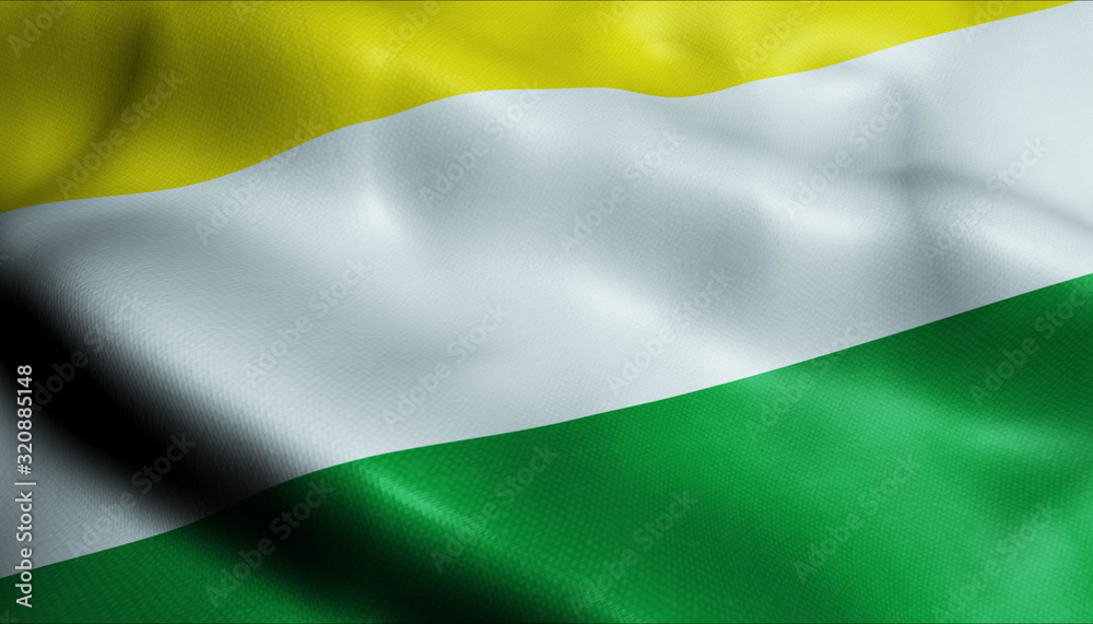 3D Waving Colombia City Flag of Rovira Closeup View 3D Waving Colombia City Flag of Rovira Closeup View