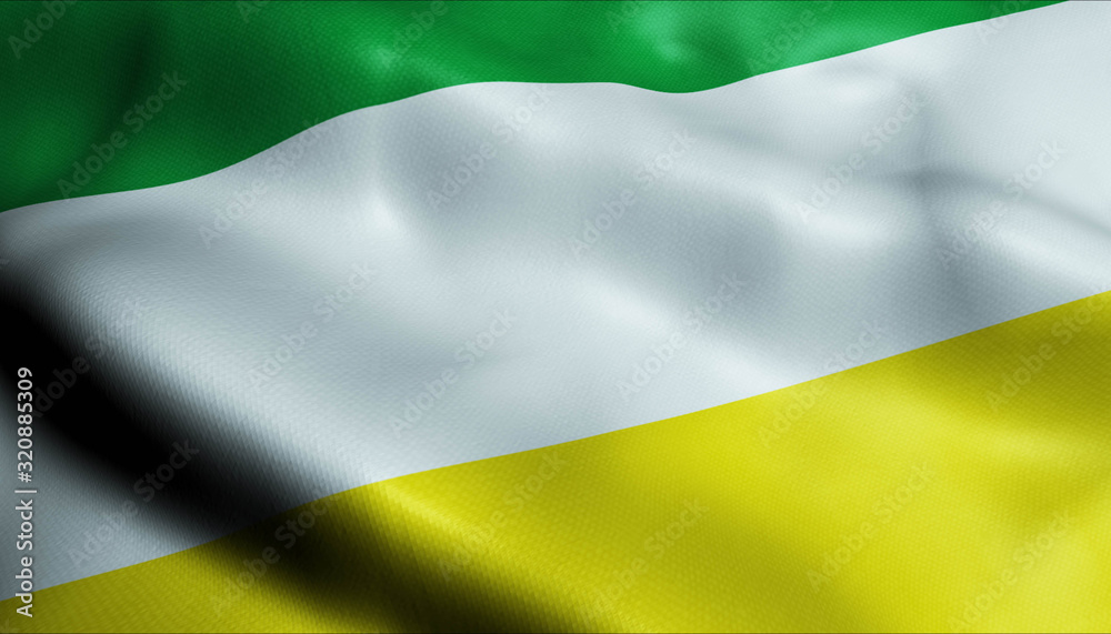 Fototapeta premium 3D Waving Colombia City Flag of Florida Closeup View