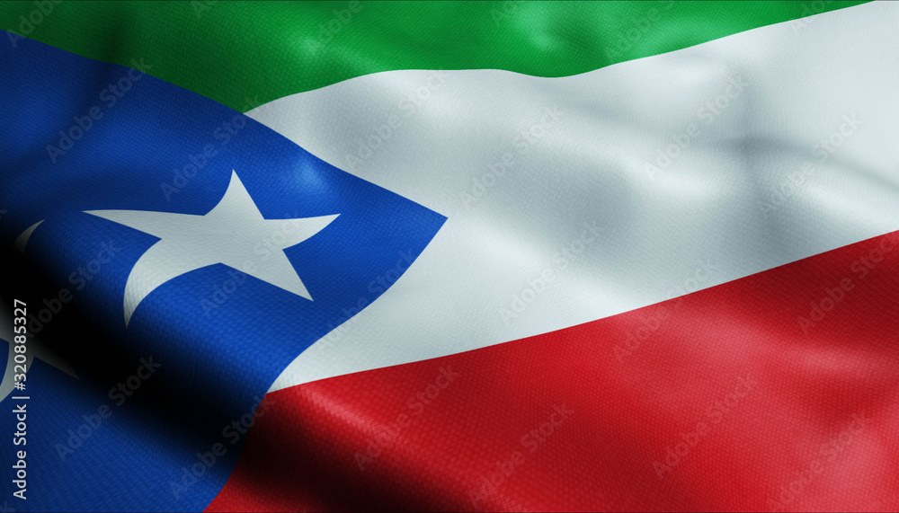 3D Waving Colombia City Flag of El Penon Closeup View 3D Waving Colombia City Flag of El Penon Closeup View