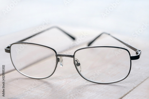 typical glasses on a white background