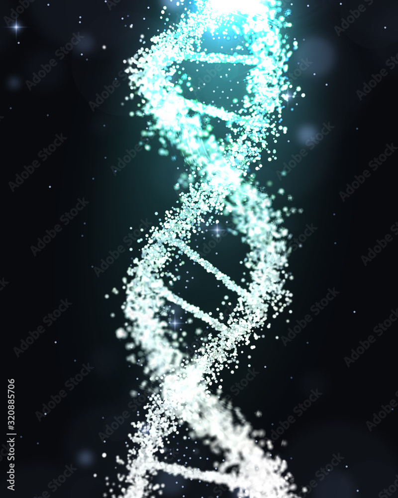 DNA close-up spiral illustration 3D render DNA close-up spiral illustration 3D render