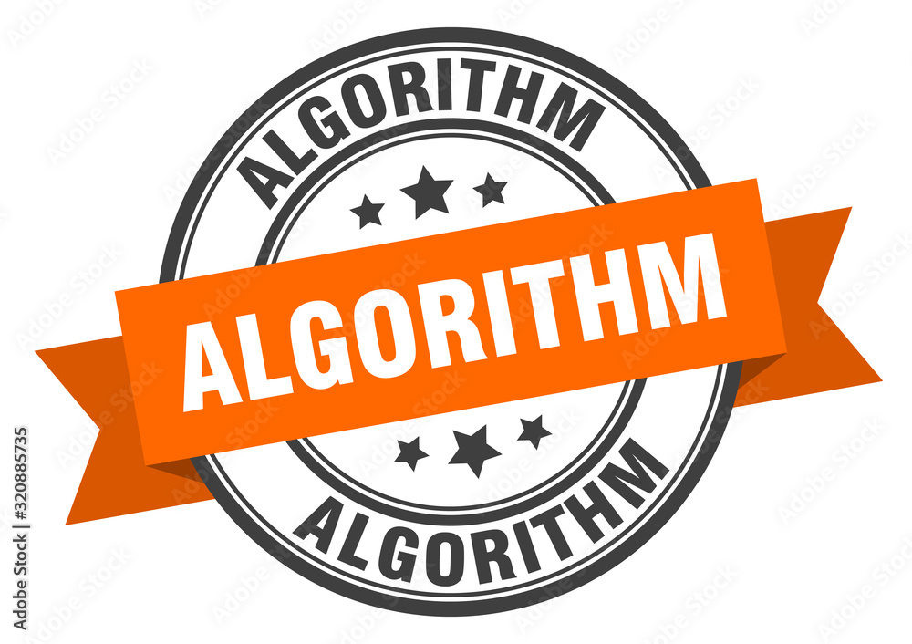 Fototapeta premium algorithm label. algorithmround band sign. algorithm stamp