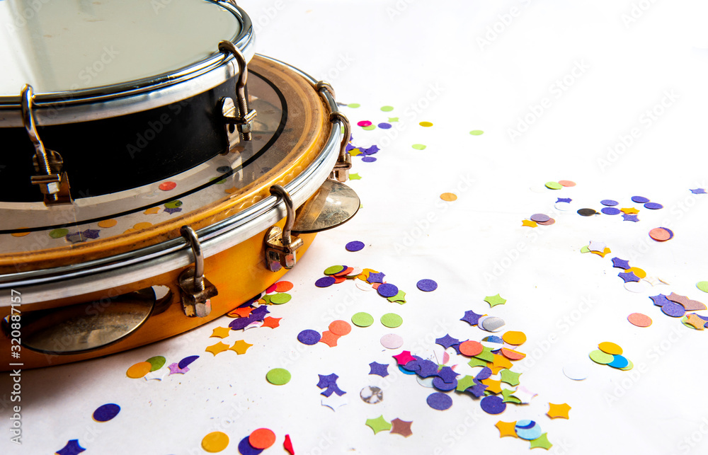 Tamborim, tambourine, traditional samba instruments, used in the ...