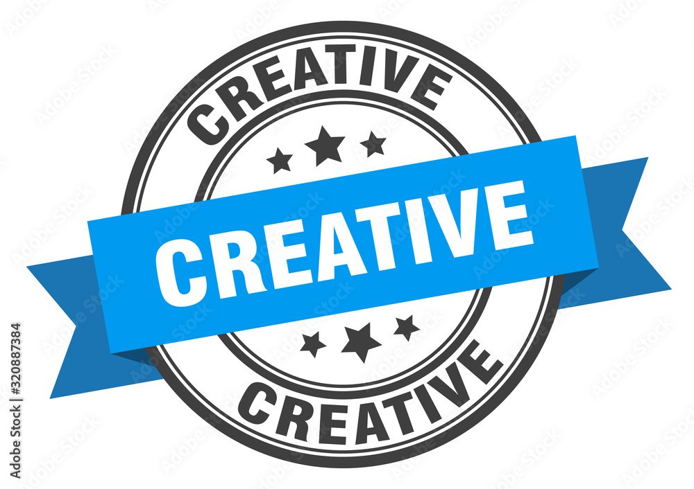 Obraz premium creative label. creativeround band sign. creative stamp