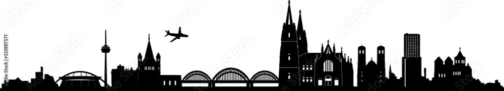 Köln Cologne City Skyline Silhouette Vector