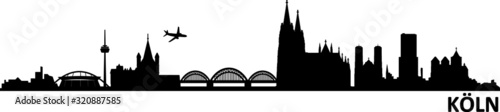 K  ln Cologne City Skyline Silhouette Vector