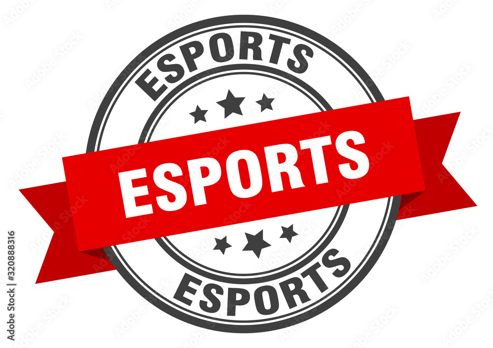 Fototapeta premium esports label. esportsround band sign. esports stamp