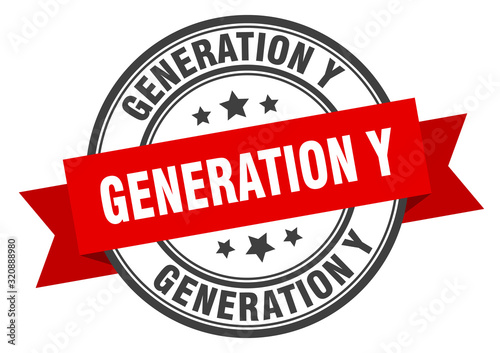 generation y label. generation yround band sign. generation y stamp