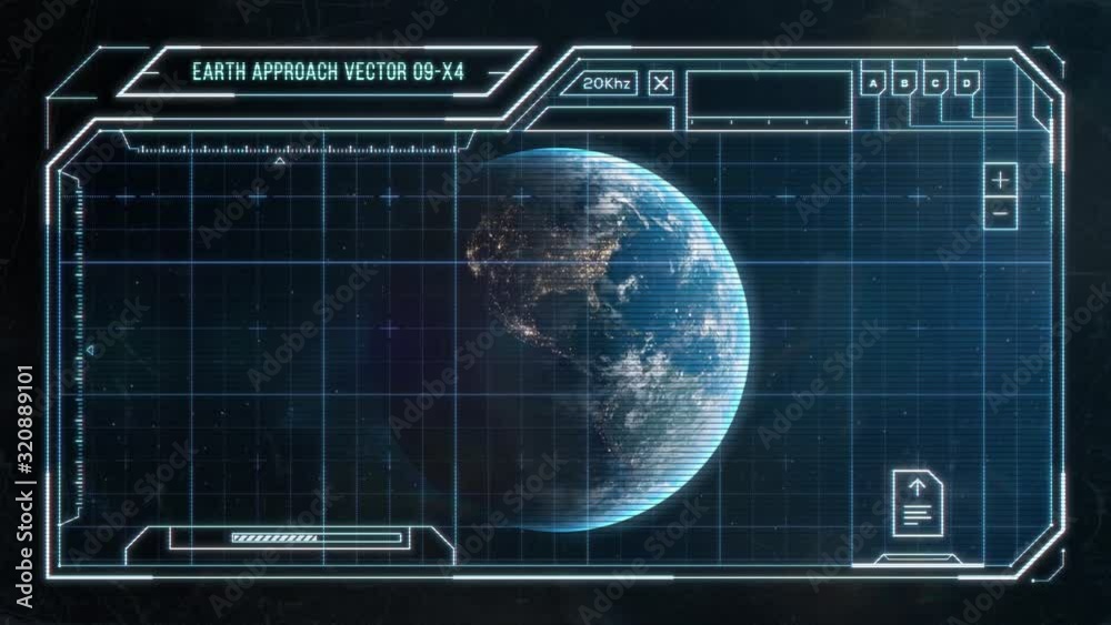 Approaching Earth - Futuristic Computer HUD