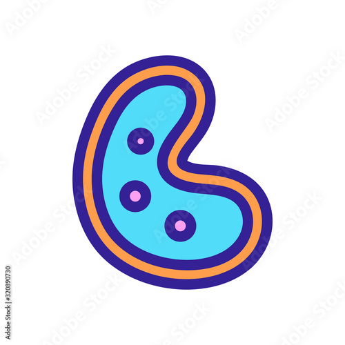 Bacterium icon vector. A thin line sign. Isolated contour symbol illustration