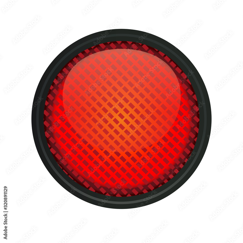 Isolated Red Light. Warning signal.