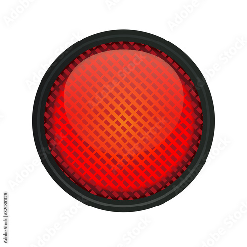 Isolated Red Light. Warning signal.