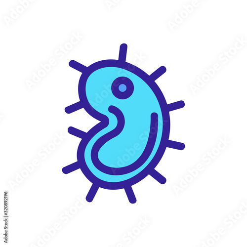 Bacterium icon vector. A thin line sign. Isolated contour symbol illustration