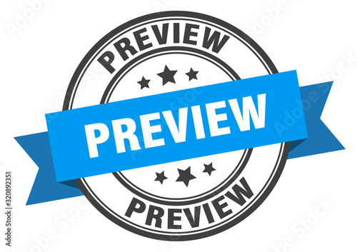 preview label. previewround band sign. preview stamp