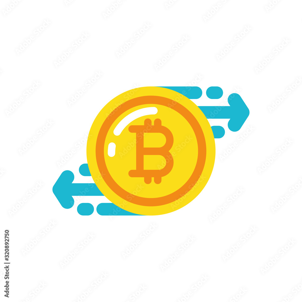 Isolated bitcoin and arrows vector design Isolated bitcoin and arrows vector design