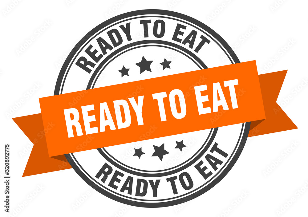 Fototapeta premium ready to eat label. ready to eatround band sign. ready to eat stamp