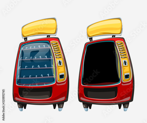 retro vending machines on white
