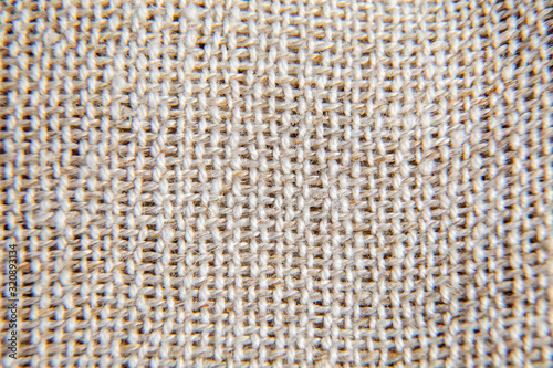 Macro shot of flax threads. Natural texture or fiber pattern.