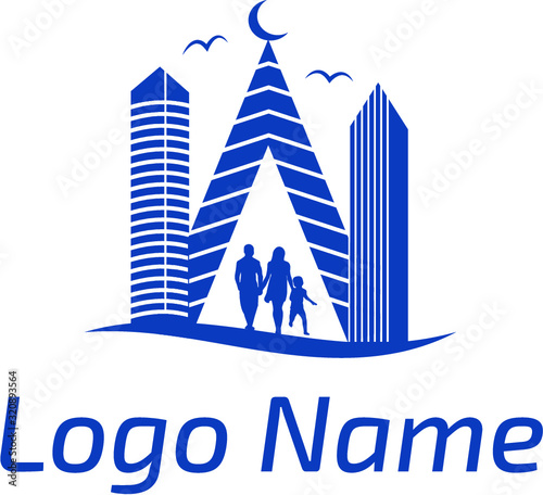 city building family logo