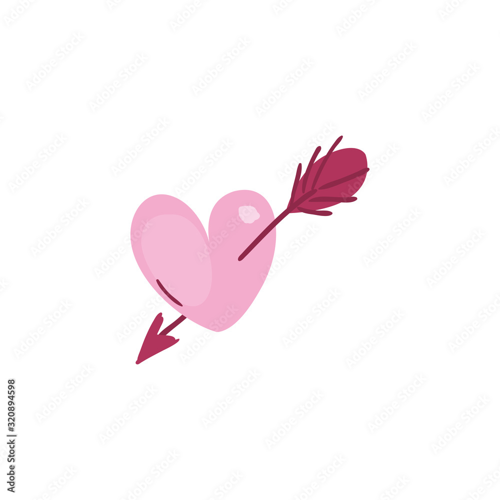 Isolated heart and arrow vector design