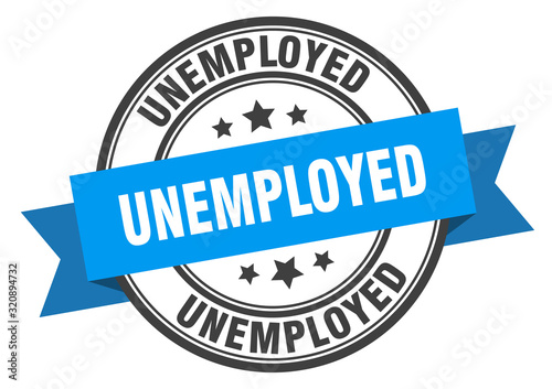 unemployed label. unemployedround band sign. unemployed stamp
