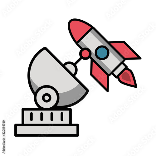 antena satellite communication with rocket